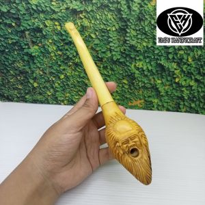 once pipa kayu kemuning gading ukir pak tua