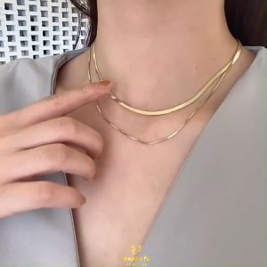 K22 Kalung TITANIUM Wanita Model Mahkota Unik Lapis Emas 18K