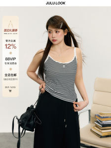 Áo Ba Lỗ Kẻ Sọc Đen Trắng Cỡ Lớn Classic Slimming Vest Striped Top Dành Cho Phụ Nữ Ngoại Cỡ Áo Ba Lỗ Không Tay Thời Trang Mùa Hè