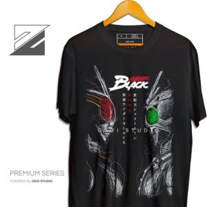 Bandai | Kamen Rider Black VS Shadow Moon Japanese Anime Mens  Womens Short Sleeve T-Shirt Retro Street Style Anime Peripheral Clothing