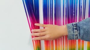 Tirai Foil Rumbai Macaron Ukuran 2*1m / Curtain Foil / Tirai Ulang tahun Macaron