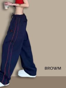 Quần Thể Thao Ống Rộng Cạp Cao Cho Nữ Mùa Thu Đông Phong Cách Hàn Quốc Rộng Rãi Dài Đến Sàn Quần Dài Thường Ngày