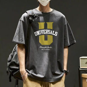 Áo Thun Nam Cotton Nguyên Chất Dáng Rộng Phong Cách Đường Phố Mùa Hè Thường Ngày in Họa Tiết Thời Trang Thường Ngày