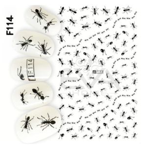 Miếng Dán Móng Tay 3D Nail Sticker Côn Trùng Kiến Đen Black Ant F114T & F114D