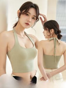 miiow | Cat Woman Modal Cotton Strapless Braless Vest Original Design Backless Summer 2025 New Style Tie Neck Vest With Chest Pad