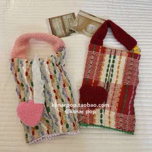 Retro Heart Shaped Tissue Box Hanging Bag Creative Cute Korean Style Car Interior Decoration High End Feelings Vehicle Mounted