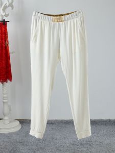 กางเกงวอร์มทรงสลิมฟิตเอวสูงทรงเก้าส่วนสีพื้น กางเกงขายาวลำลองสำหรับฤดูร้อนปี 2024 ของ Nono E Station