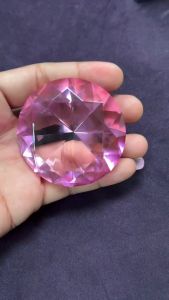 เพชรคริสตัลโชว์เล็บสีชมพู ขนาด 6 ซม.