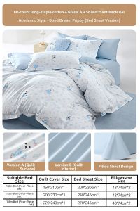 Mercury | Cute 60 Count Long Staple Cotton Bedding Set