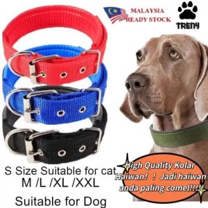 TRENY Dog Collar Nylon Padded Adjustable Collar Nylon Foam Soft 1pcs