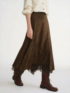 DUSHU | Plus Size Slimming and Versatile Midi Skirt