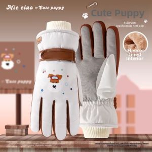 Thick Warm Waterproof Womens Skiing Gloves