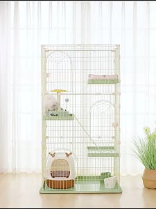 Petcho บ้านแมว กรงขังแมว 3-4ชั้น กรงแมวคอนโด กรงแมว เหล็กหนา แข็งแรง Cat Cage ที่นอนน้องแมว