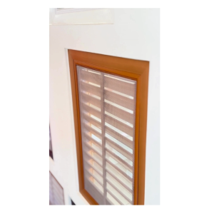 ชุดห้องครัว UPVC (WT) [เส้นใสเติมเต็ม] | รุ่น IV ช่องลมระบายอากาศ แนวนอน พร้อมมุ้ง สีขาว สีน้ำตาล สีสัก