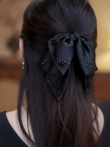 Fancy Shining Ponytail Clip Womens New Arrival Ribbon Bowknot Grip Minimalist Fashion Hairpin Headdress Hairpin