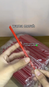 【DUS】Sedotan Steril Merah 6MM*20CM / Sedotan Plastik / Higienis Bungkus Plastik Bubble Higienis 620 Runcing Dus