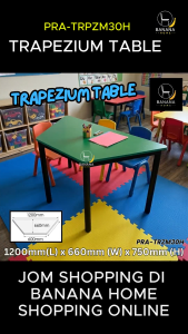 Banana Home Meja Trapezium Kanak-Kanak Tadika Prasekolah Meja Belajar Budak Taska PRA-TRZM30H