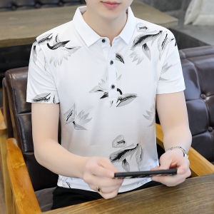 New 2025 Mens Short Sleeve T-Shirt Summer Thin Ice Silk Casual Slim Fit Trendy Polo Shirt Youth Popular Daily Wear Quick Dry