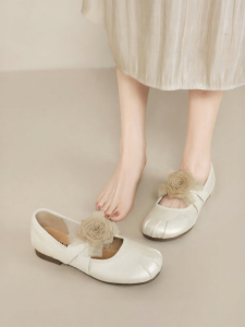 Josiny | Floral Hidden Height Mary Jane Flat Ballet Shoe
