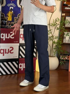 Quick Dry Ice Silk Straight Leg Thin Shell Mens Summer Work Trousers Waterproof Soft Shell Quick Response Casual Pants