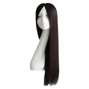 Large Area Top Piece Long Straight Hair Part Double Needle Real Human Hair Extension Invisible Seamless Hair Loss Solution