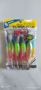 Umpan Cumi Power Hook Premium Nyala dalam Gelap Samko Random Egi Casting Kail Sotong Squid Jig Cumi Size 2.0 2.5 3.0 Isi 4 Udang Udangan Per Pack
