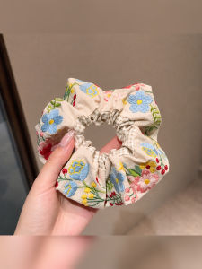 JIUDUOLAN | Dây buộc tóc Vintage Thêu Hoa Phong Cách Pháp Elegance