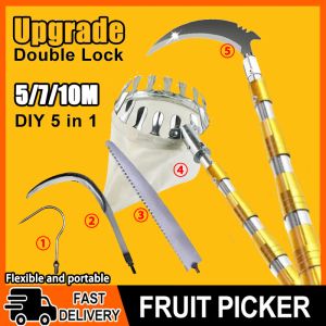 【Buy 1 Free 5】Fruit picker with adjustable long pole5/7/10m with basket Branch Pruning Saw Garden Saw