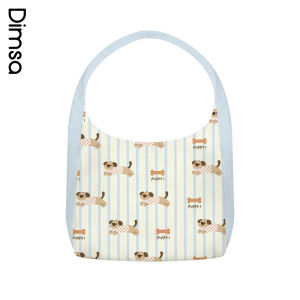 Original Large Capacity Canvas Bag Striped Dog PUPPY Single Shoulder Bag Student DH K956 Eco-Friendly Shopping Bag