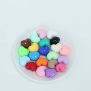 10pcs/lot 22x18mm Love Heart Shape Acrylic Beads Loose Spacer Beads For DIY Jewelry Making Necklace Pendant Bracelet Handmade