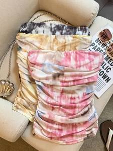 Áo Camisole Dáng Xéo Phối Màu MESH Dây Kéo Bụng