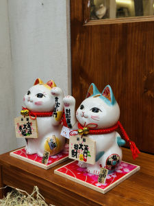 Taiwan Jinshi Workshop Ceramic Cat Figurine Cashier Desk Decoration High-end Gift for Opening Business Birthday Moving