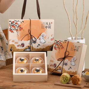 Hộp Đựng Trung Thu Rỗng 4/6 Món Hộp Quà Tặng Bánh Moon Baking Ice Skin Flowing Heart Mooncake Hộp Đựng Đồ Dùng Nhà Bếp