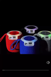 Wireless Bluetooth Speaker with Colorful Ambient Night Light Outdoor PortableFabric Subwoofer
