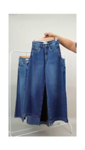 Women Extra Wide Leg Jeans Dark Blue Inseam 28"