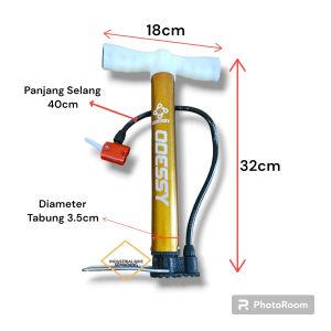《ODESSY PENDEK》SERBAGUNA Pompa Angin Sepeda / Motor / Bola / Pelampung Bisa Dop Pentil Presta Schrader