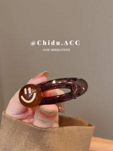 Korean Style Cute Smiling Face Super Shiny Diamond Duckbill Hair Clip Fashionable Hair Accessories Side Clip Fringe Hairpin