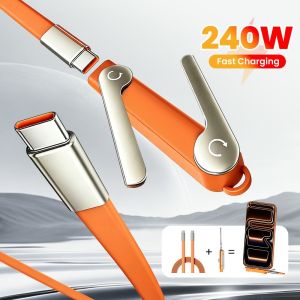 240W PD Fast Charging Cord 2-in-1 USB C Charging Cable with Phone Stand for iPhone Samsung Huawei Xiaomi Laptop Type C to C