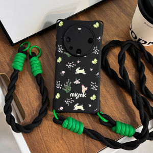  Style Rabbit Design Phone Case Silicone Material with Lanyard Handheld Strap Four Corner Punches Compatible with Huawei Mate70