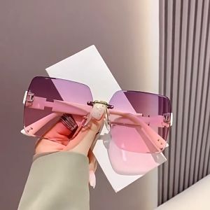 ❤️DOMPET+KAIN GRATIS❤️ Kacamata Hitam Logo H Fashion Wanita Korea Kacamata Oversize Lensa Kotak Kacamata Hitam UV400