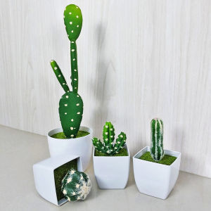 Unico PBP139 Tanaman Hias Pot Bunga Kaktus Plastik Mini Ornamen Hiasan Dekorasi Pajangan Ruangan Meja Rumah Artficial Cactus Plant Buatan Minimalis COD