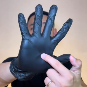 Hộp 100 Chiếc Găng Tay Đen Cao Su Không Bột Bao Găng tay an toàn dày chống dầu chống bụi bẩn và không thể phá vỡ