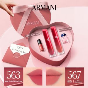 GIORGIO ARMANI| Silver Tube Glassy Lip Gloss Duo Gift Set for Valentines Day