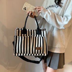 XIAOCHAOXIU | Large Capacity Commuter Fashion Stripe Handbag