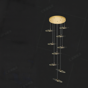 HUITUO | Modern Minimalist Stair Loft Crystal Light