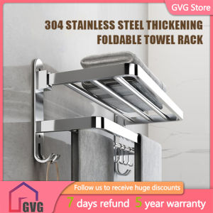 GVG High Quality 304 Stainless Steel Bathroom Stand Organizer Rack No Punching Hanging Bathroom Organizer Towel Rack