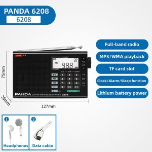 PANDA | Panda 6206 Full Waveband Radio Antique Style Short Wave Broadcast Semiconductors Elderly Professional Radio Desktop Audio Player