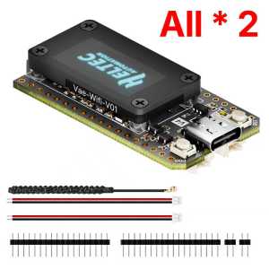 2PCS ﻿New Heltec LoRa 32 (V4) ESP32 SX1262 Meshtastic GPS 0.96inch OLED Solar Powered Dev-Board Mesh Network WiFi LoRa BLE