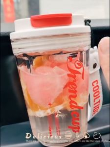 【LIFE OS】400ML Portable Simple Transparent Water Bottle Without Straw Water Bottle Without Straw Ins Style Bottle HL1007