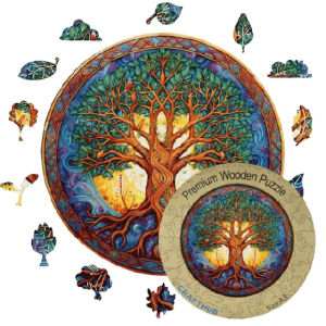 Crafthub Tree of Life - Thicker and Brighter than traditional wooden jigsaw puzzle board games